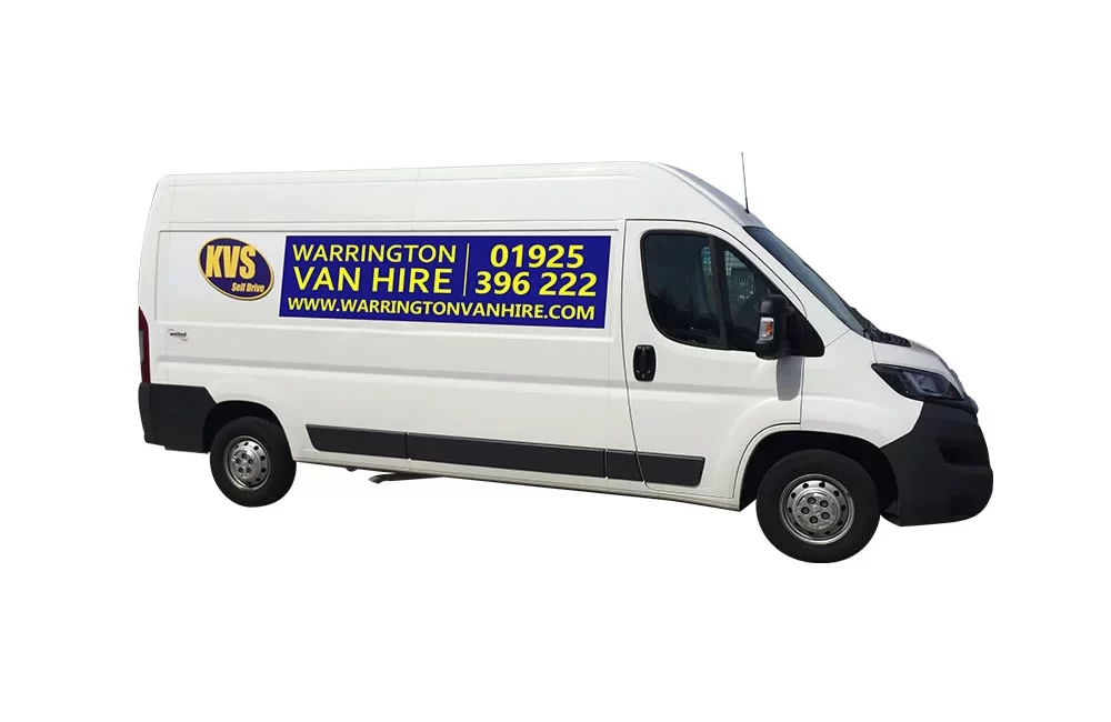A white 3.5-tonne Luton van with a tail lift, ideal for Latchford van rental customers moving house or transporting large furniture items in the North West.