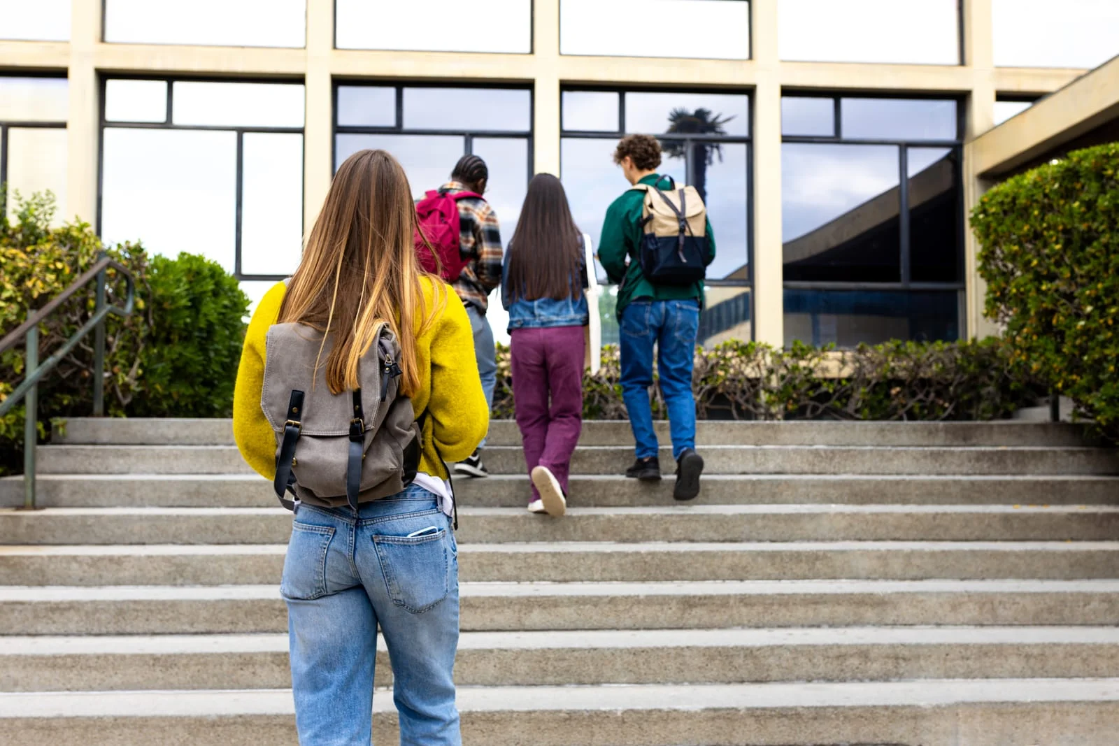 Students arriving at campus after van hire for February moves