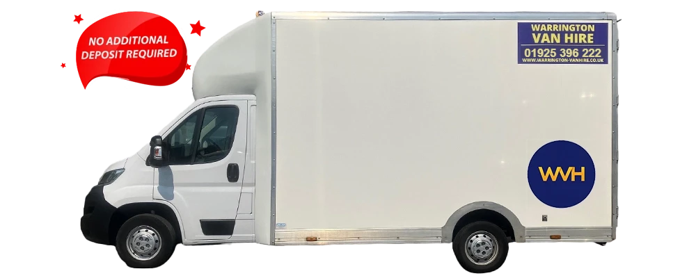 White Luton low loader van from Warrington Van Hire